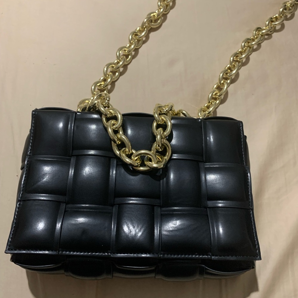 Cassette Bag Chunky Long  Crossbody Shoulder Woven Padded Size: 9x6x2 inches